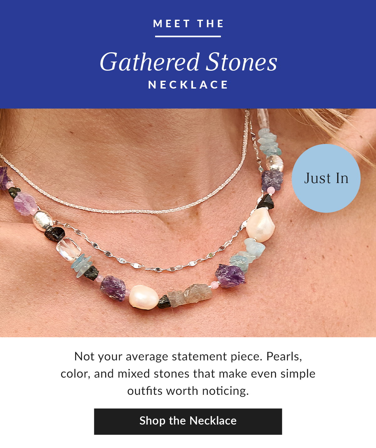 Gathered Stones Beaded Necklace