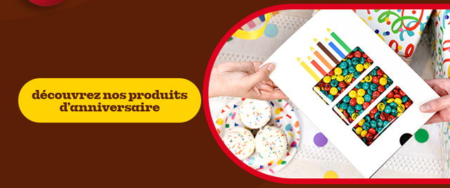DÉCOUVREZ NOS PRODUITS D’ANNIVERSAIRE