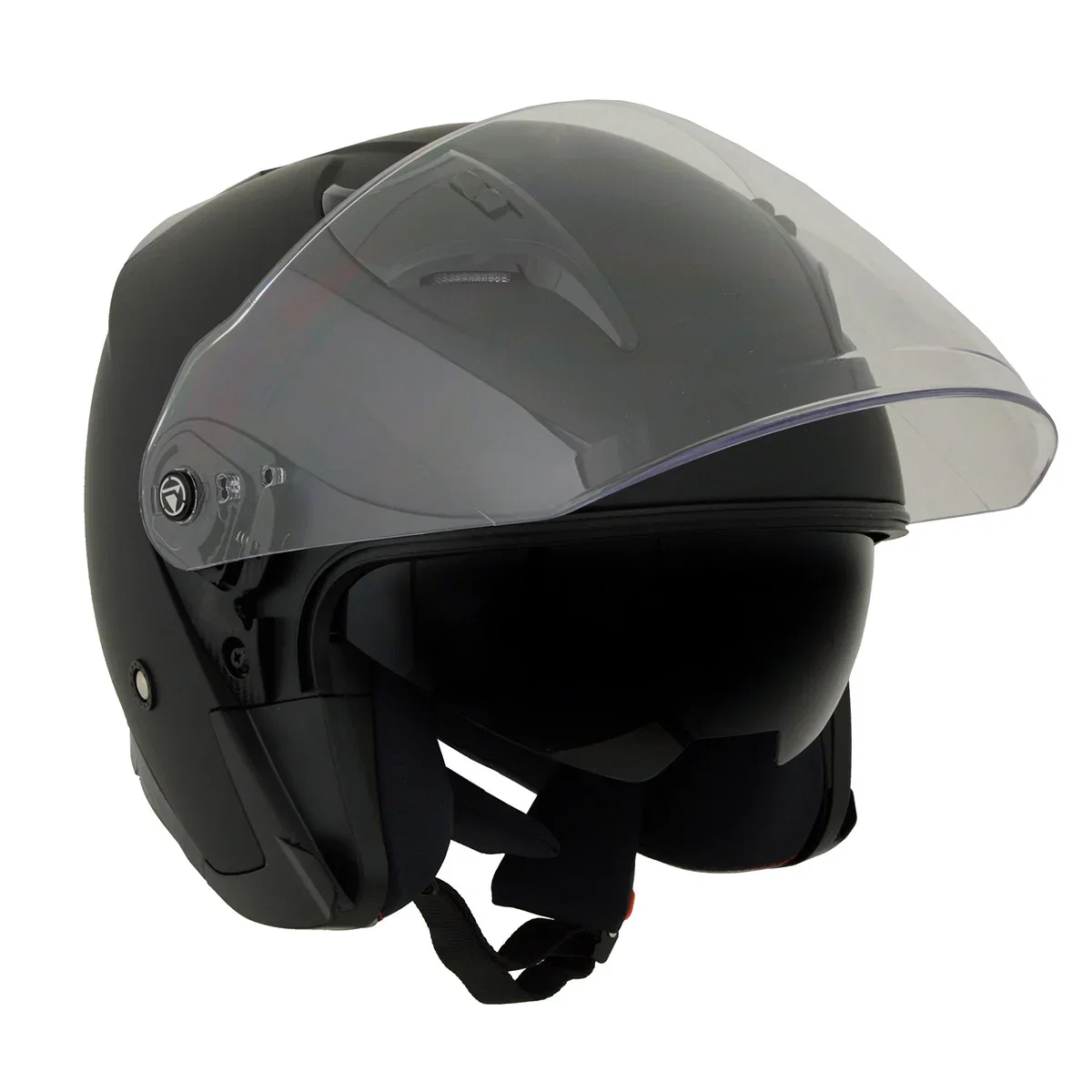 Image of Milwaukee Performance Helmets MPH9805DOT Shift Open Face 3/4 Matte Black Helmet Biker w/ Drop Down Visor