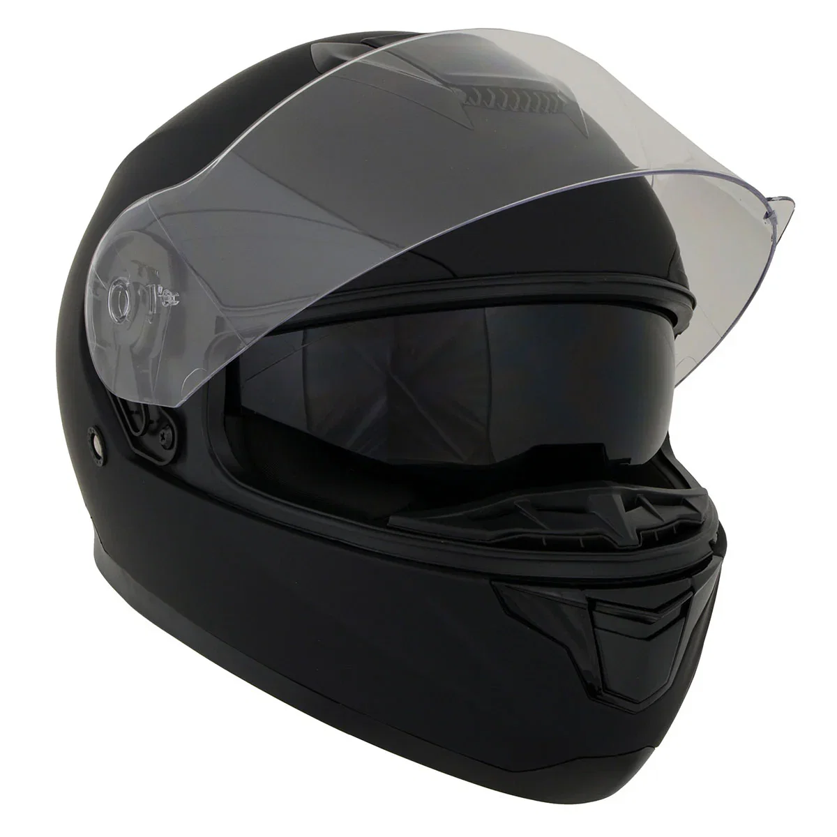 Image of Milwaukee Helmets MPH9835DOT Sweeper Flat Black Advanced Motorcycle Full Face Helmet Biker w/ Drop Down Visor