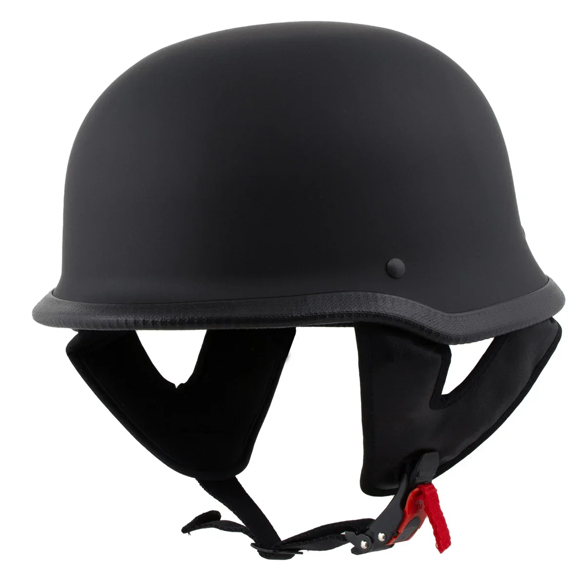 Image of Milwaukee Helmets MPH9740DOT Motorrad DOT German Style Matte Black Half Face Motorcycle Helmet Biker