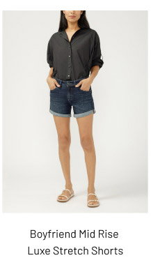 Boyfriend Mid Rise Luxe Stretch Shorts