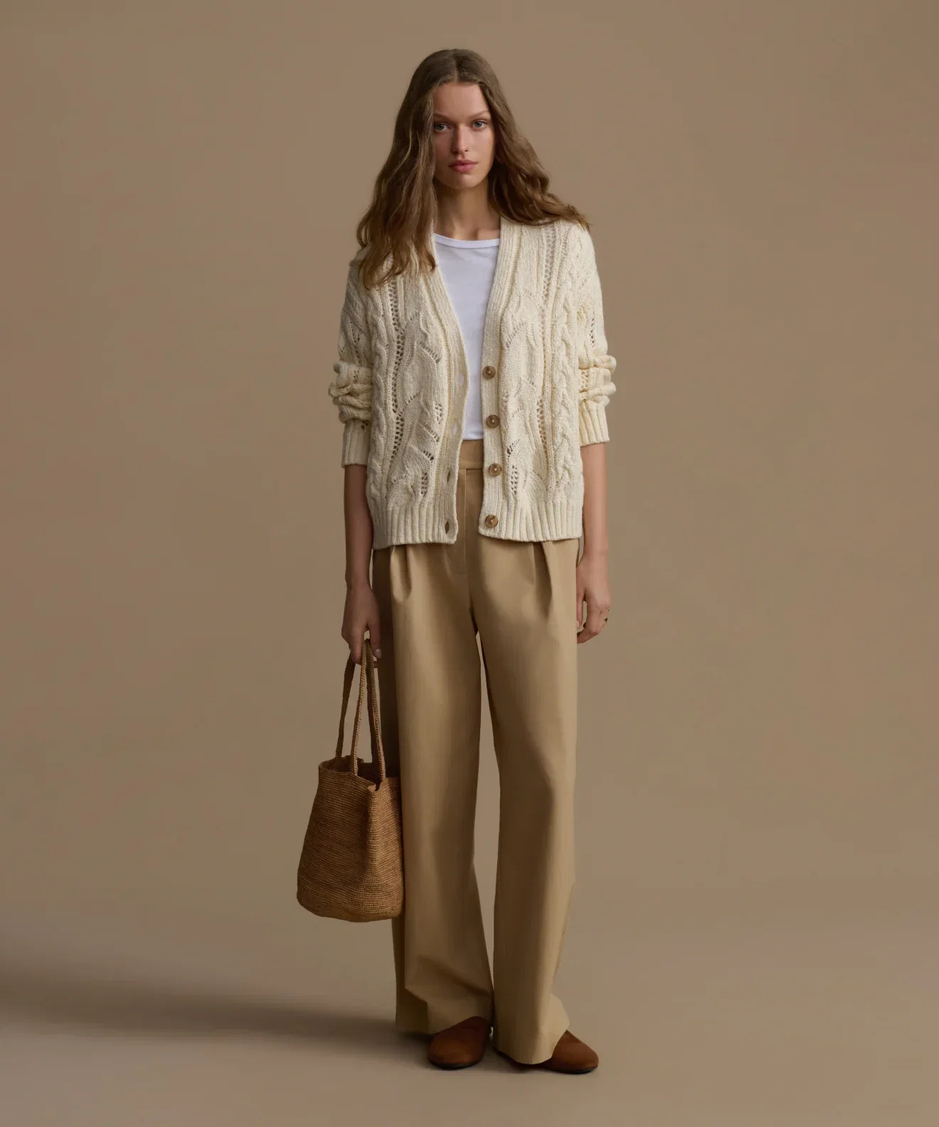 Image of Cotton Cable Cardigan