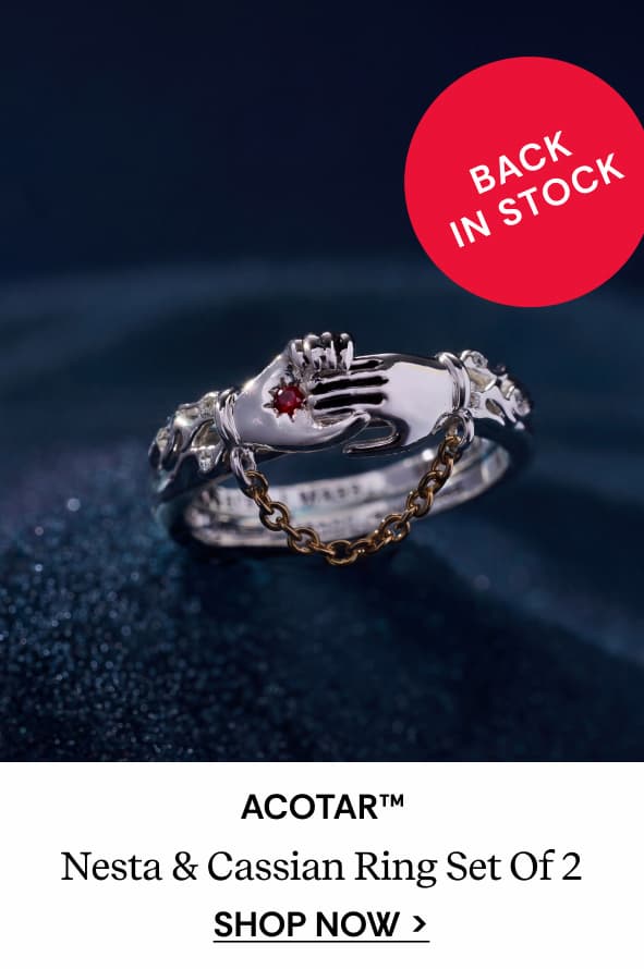 SHOP A Court of Thorns and Roses™ 'Keep Reaching Out Your Hand' Nesta™ & Cassian Ring Set of 2