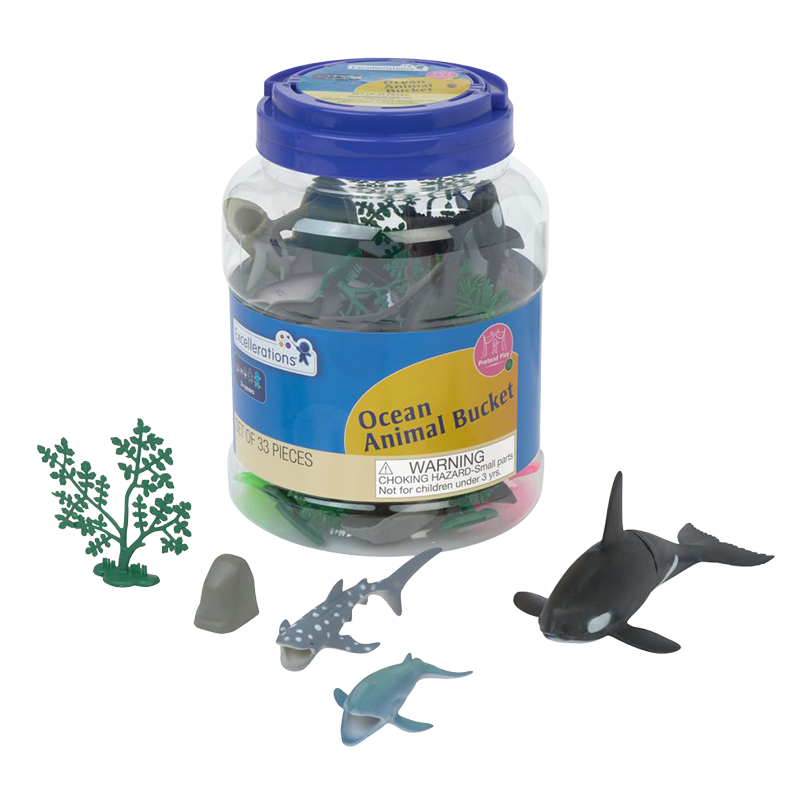 Excellerations® Ocean Animal Bucket - Set of 33 Pieces