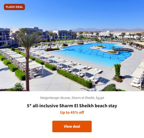 5* all-inclusive Sharm El Sheikh beach stay