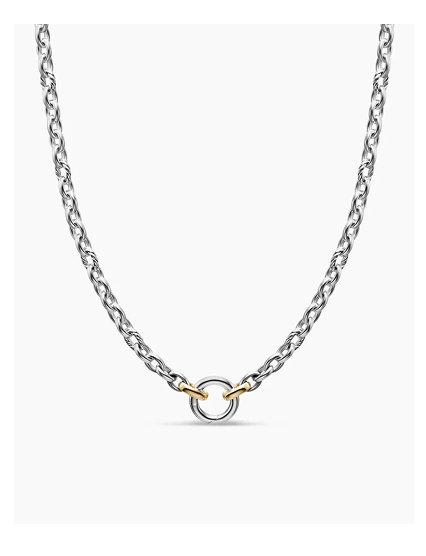 DY Mercer® Petite Chain NecklaceSterling Silver with 18K Yellow Gold, 4.5mm