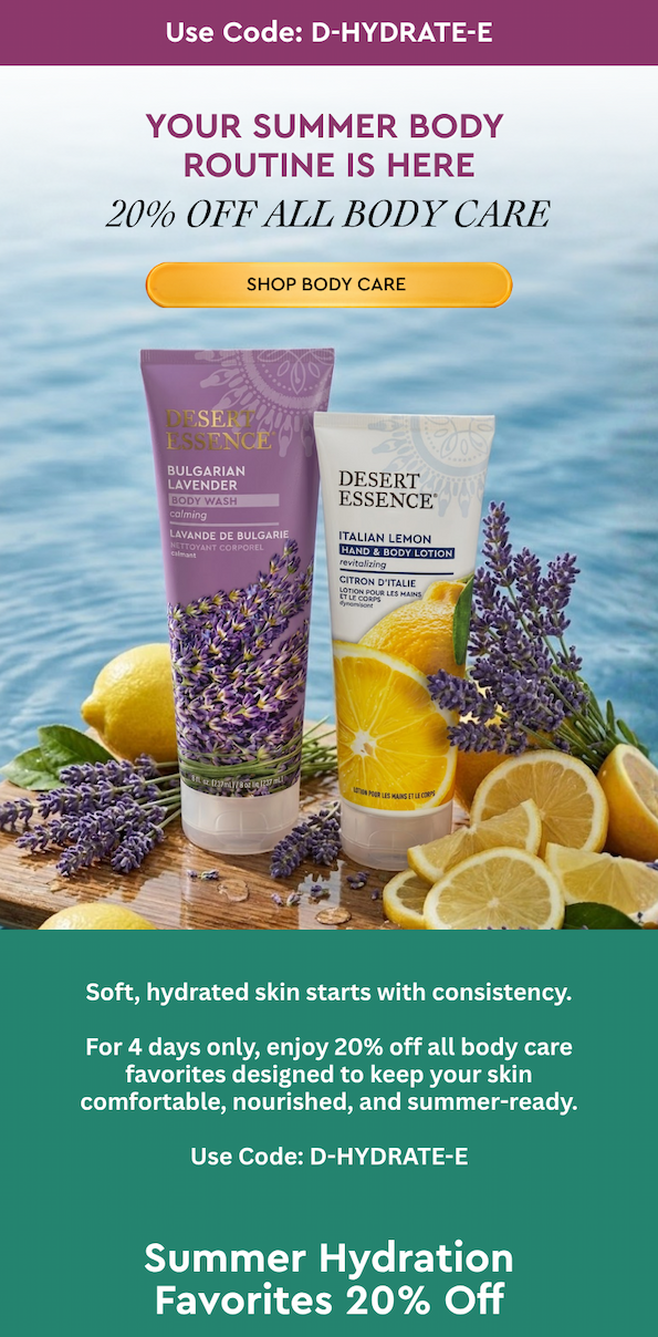 20% off bodycare 