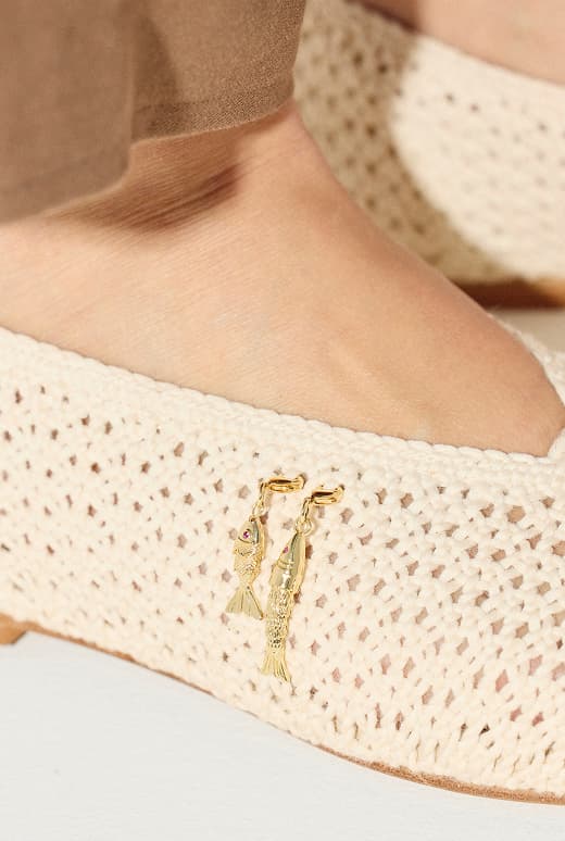 crochet ballet flat with charms