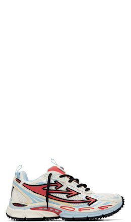 White & Blue 'Be Right Back' Mesh Sneakers - Off-White