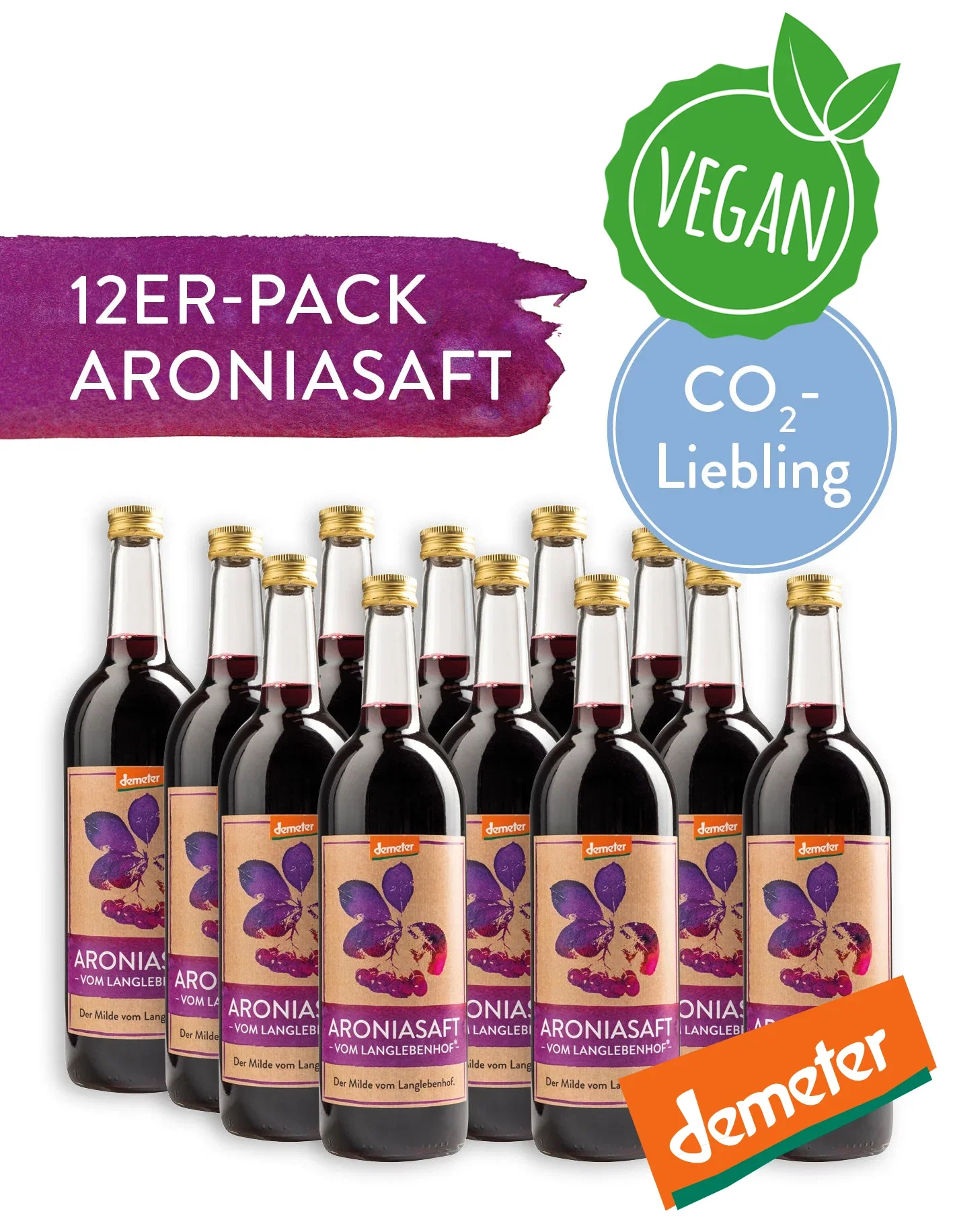 Image of BIO Aroniasaft, 12x750ml, DER MILDE vom Langlebenhof, Demeter