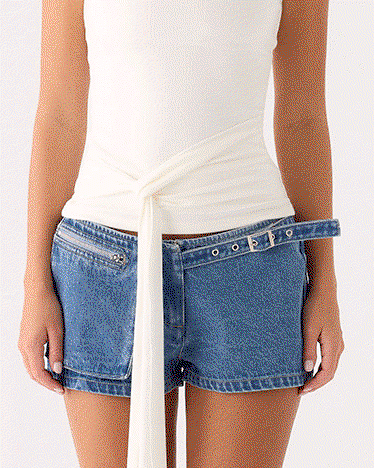 Tatina Denim Mini Shorts - Blue