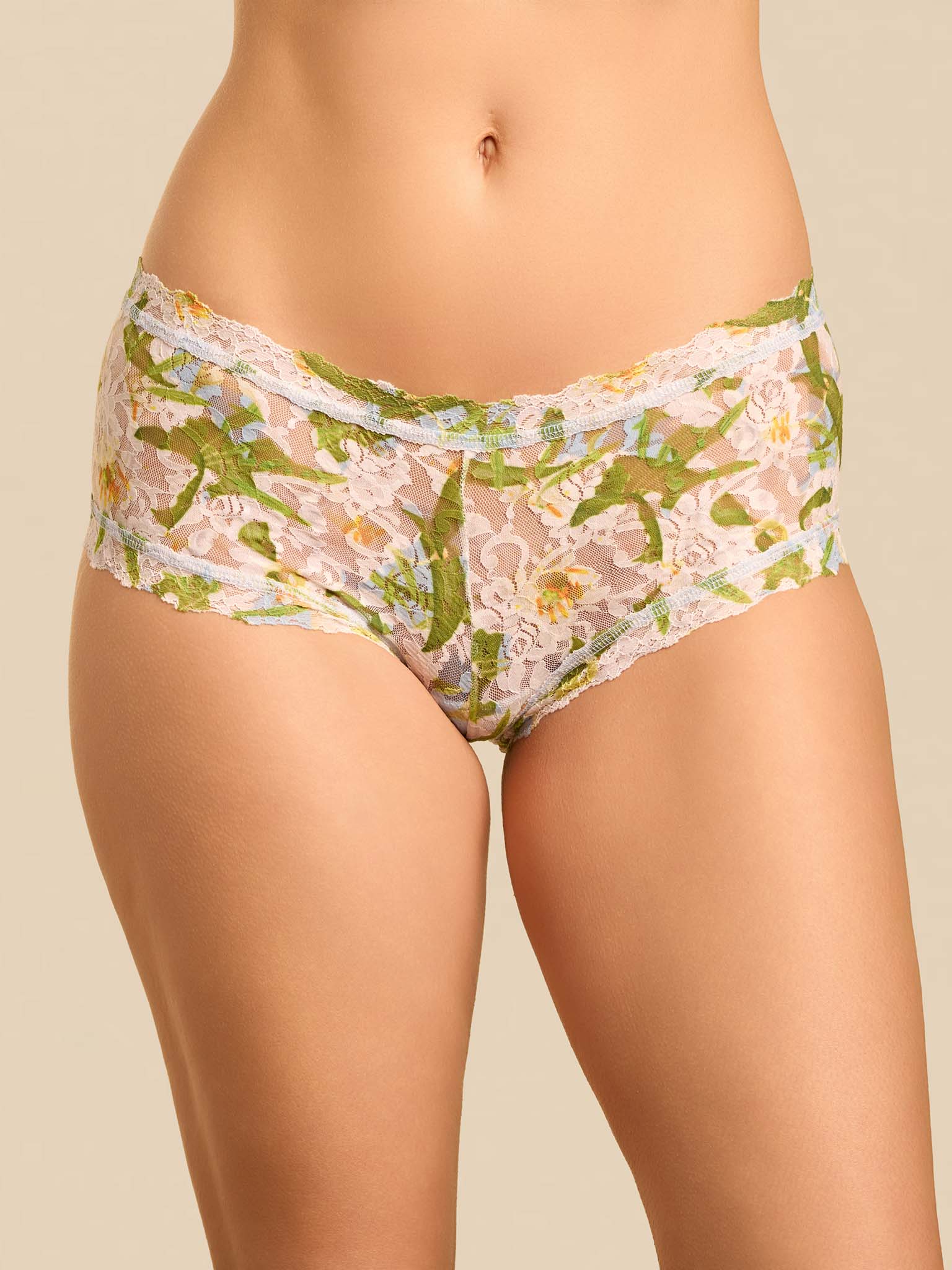 Image of Printed Signature Lace® Boyshort Absolute-Lily Blue Sale