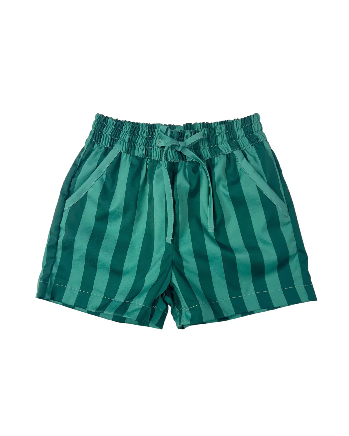 Image of Dockside Green Striped Swim Trunks