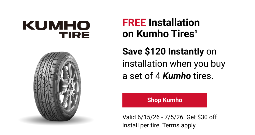 FREE INSTALLATION ON KUMHO TIRES(1)