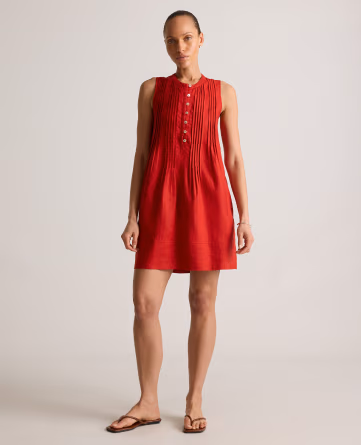 100% European Linen Sleeveless Swing Dress