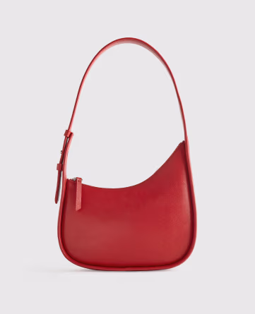 Italian Leather Asymmetrical Mini Shoulder Bag