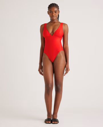 Italian Plunge One-Piece Swimsuit
