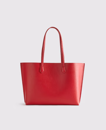 Italian Leather Triple Compartment Shopper Tote