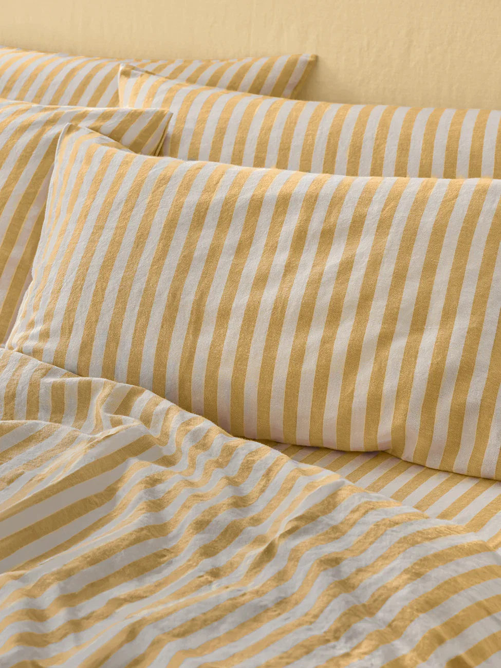 Image of Honey Pembroke Stripe Linen Blend Pillowcases (Pair)