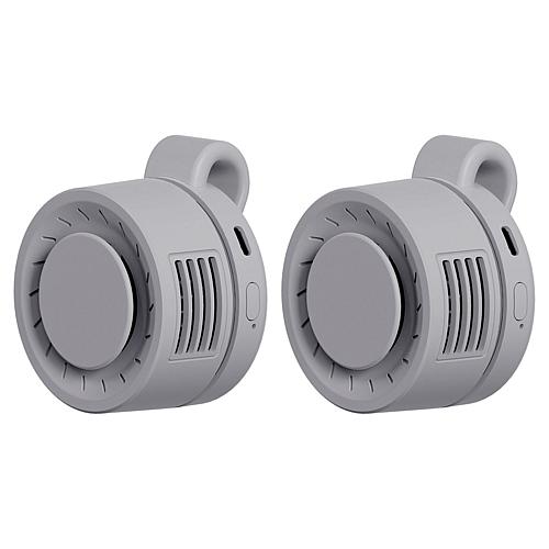 Living Glow 2pk Rechargeable Mini Clip Fans w/Charging Block