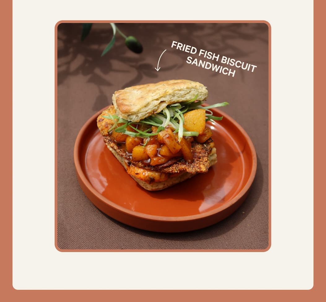 Fried Fish Biscuit Sandwich