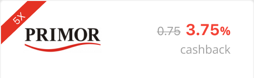 3.75% de supercashback Primor