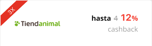 hasta 12% de supercashback Tiendanimal
