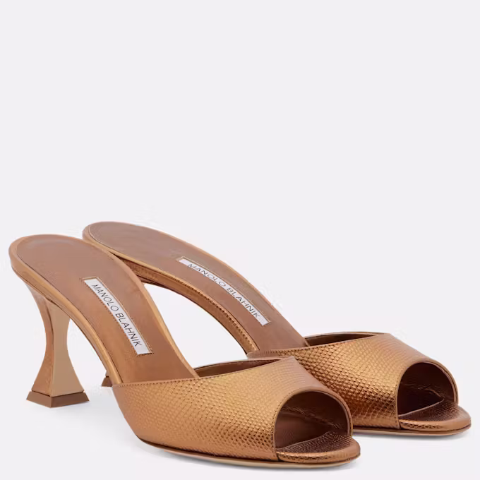 Jadaron Metallic Leather Mules