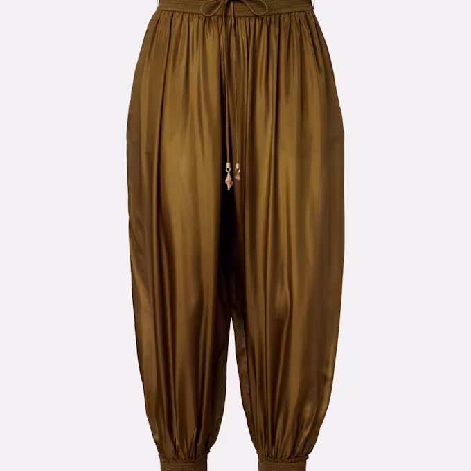 Mahon Cropped Silk Balloon Pants