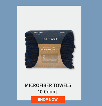 SkinAct Microfiber Towels 10 Count, Additional Colors Available