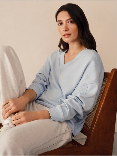 blue sweatshirt