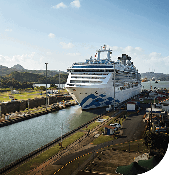 Princess cruise ship in Panama canal.