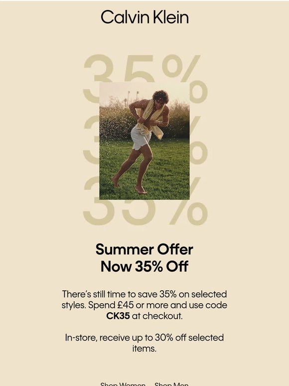 Summer Offer: 35% Off Continues
