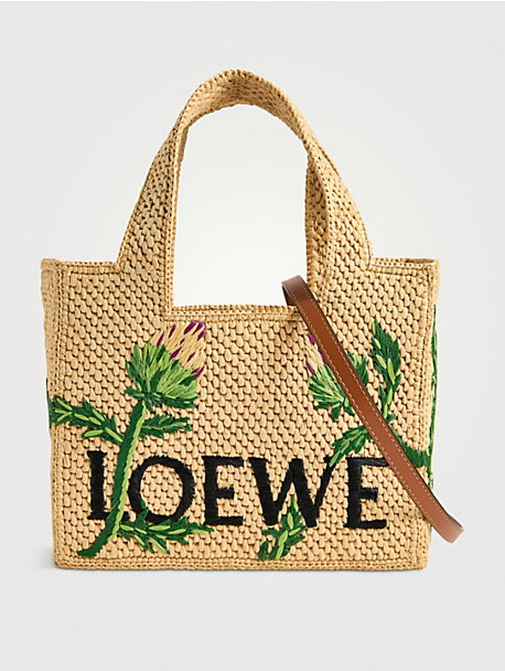 Loewe x Paula's Ibiza Small Font Raffia Tote Bag