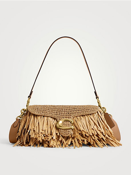 Tabby 26 Fringe Straw Shoulder Bag