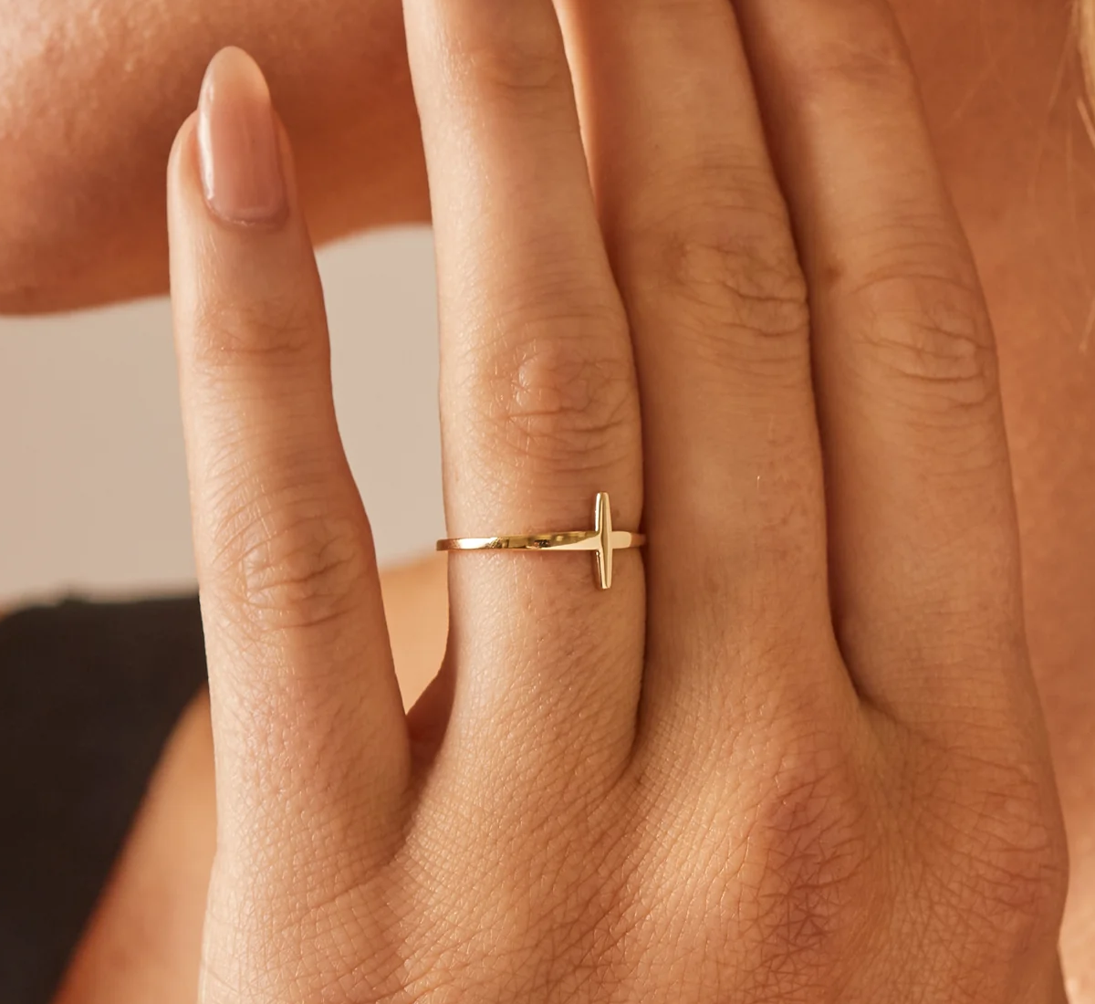 Sculptural Cross Ring