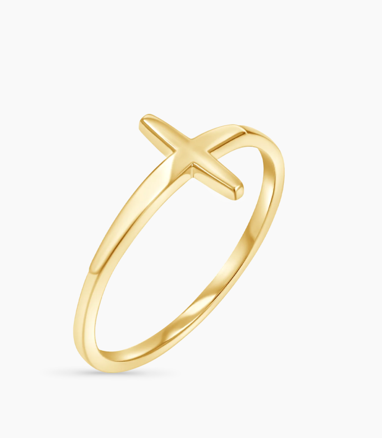 Sculptural Cross Ring