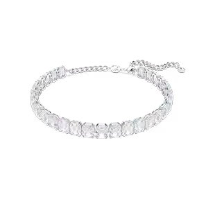 Millenia choker, Octagon cut, White, Rhodium plated