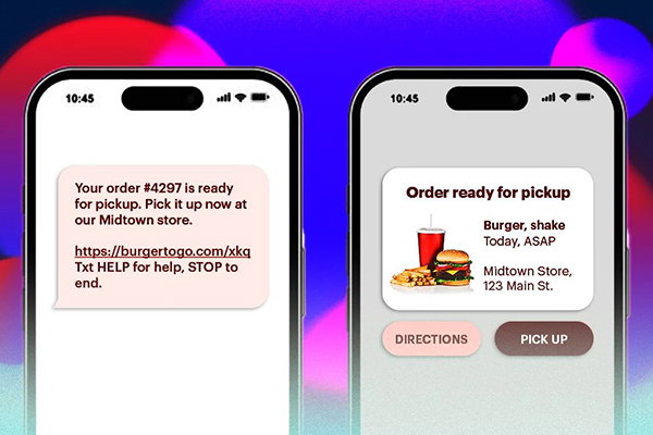 Messages on smartphones.