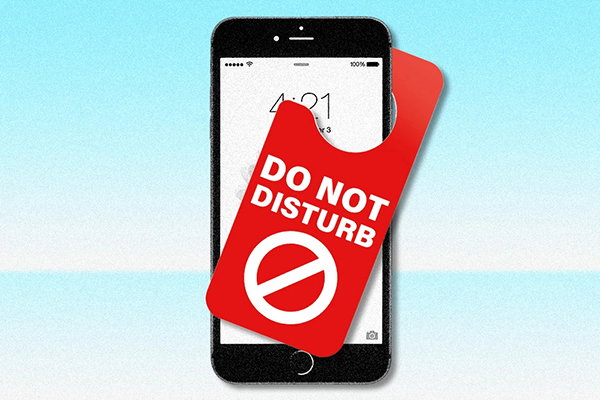 Smartphone with a Do Not Disturb sign.