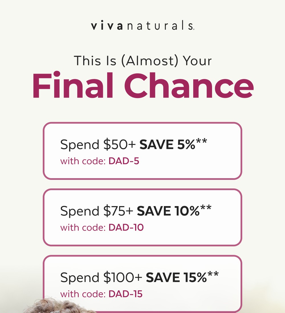 This Is (Almost) Your Final Chance SHOP THE SALE Spend $50+ SAVE 5%** with code: DAD-5 Spend $75+ SAVE 10%** with code: DAD-10 Spend $100+ SAVE 15%** with code: DAD-15