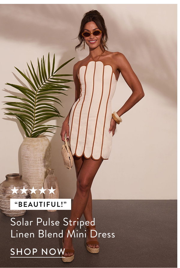Solar Pulse Striped Linen Blend Mini Dress