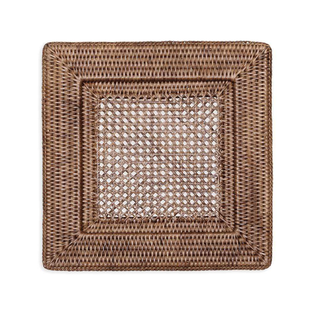 Image of Rattan Square Charger Plate Ttop Rattan Dinner Plate Square