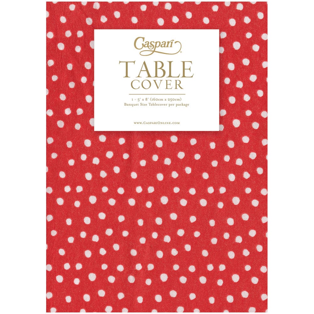 Image of Small Dots Red-Paper Linen Print Airlaid Tablecover 5.2'X8.2