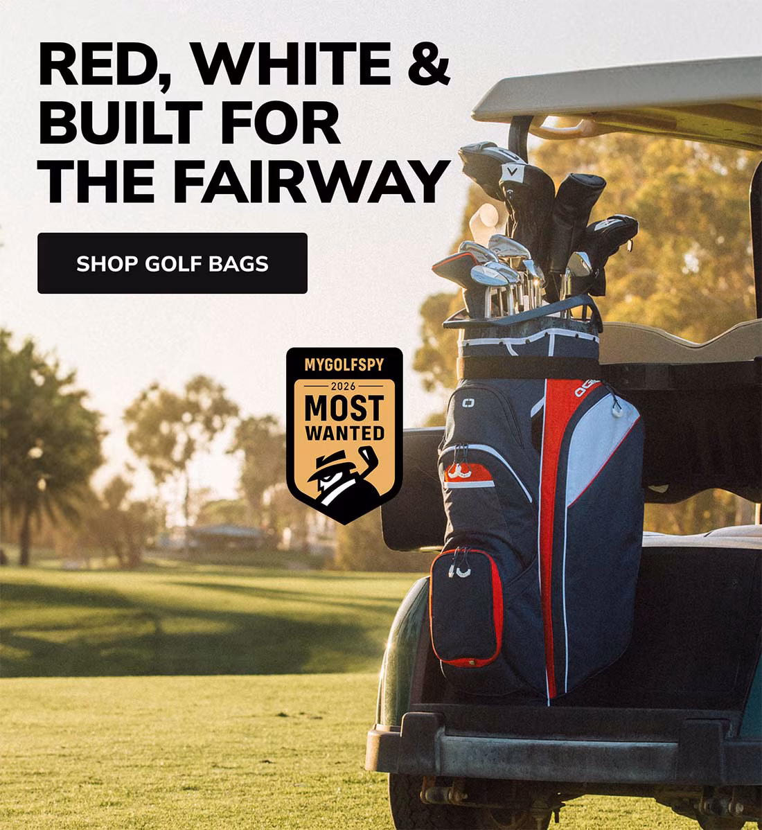 Red, White & Built for the Fairway shop golf bags