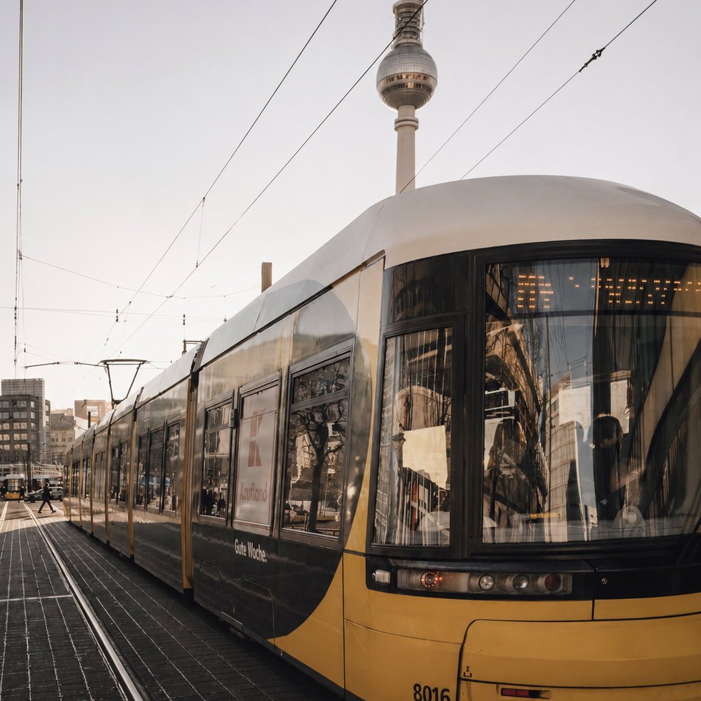 Berlins above ground train line in the daytime