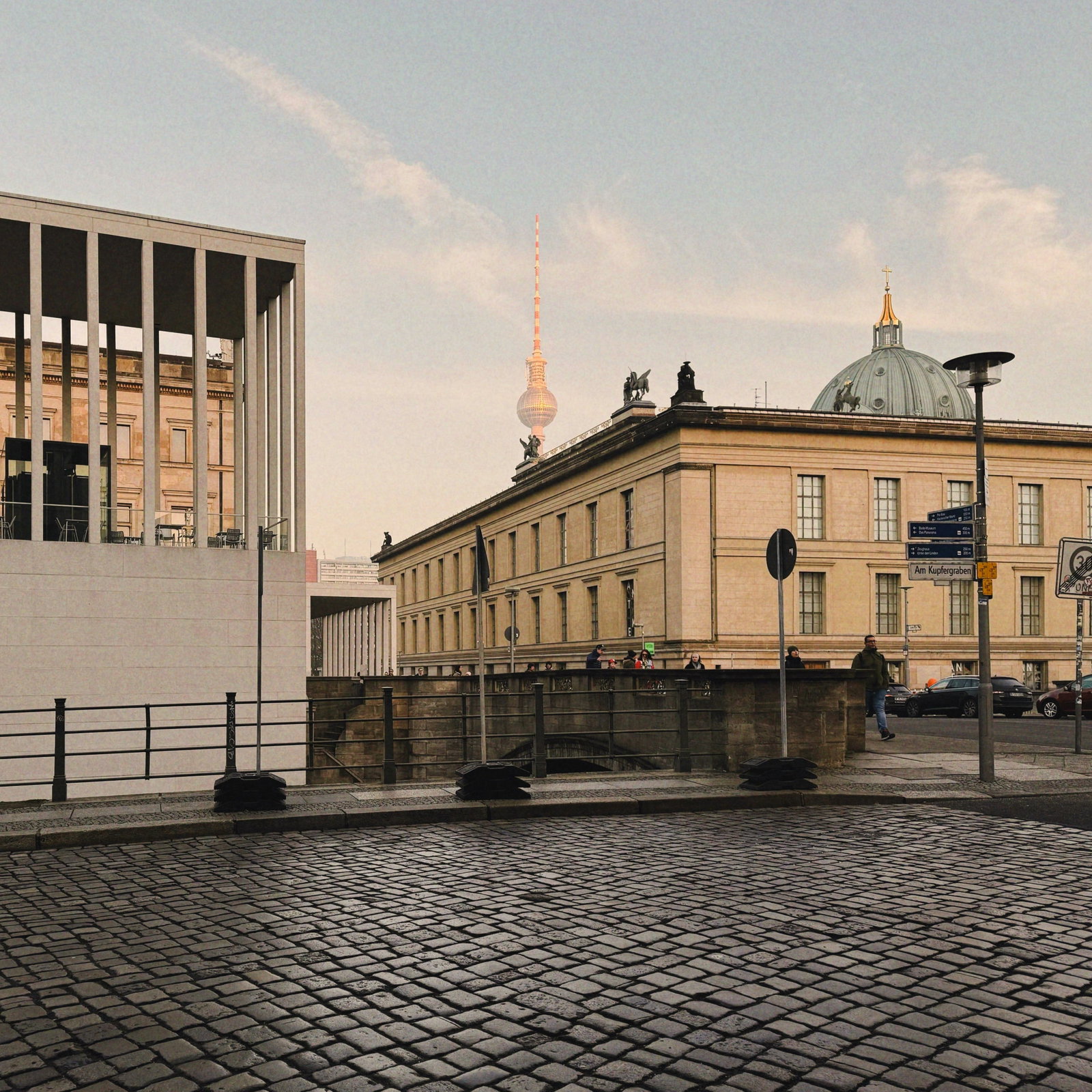 Berlin buildings and the cobblestone streets