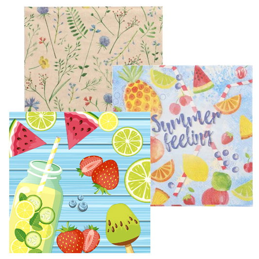 Servietten mit Sommermotiven