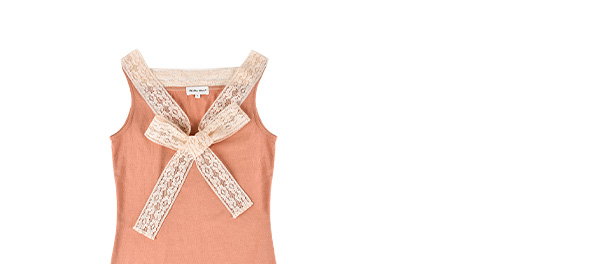Lace Bow Tank - Rose Veil